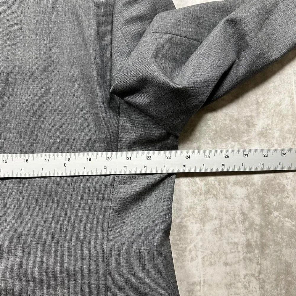 Lauren Ralph Lauren Blazer Mens 46 R Gray 100% Wool Two Button Sport Coat